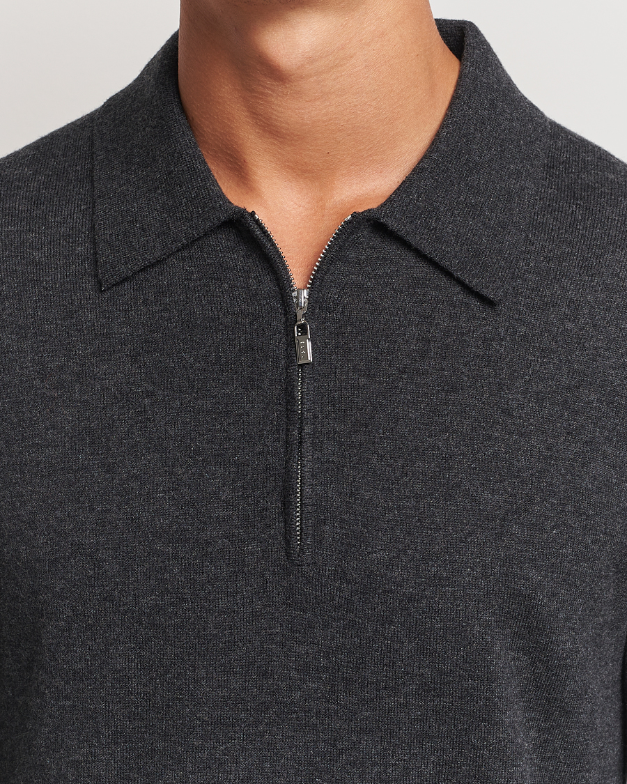 Homme | Pulls Et Tricots | Tiger of Sweden | Orbit Wool/Cotton Half Zip Charcoal