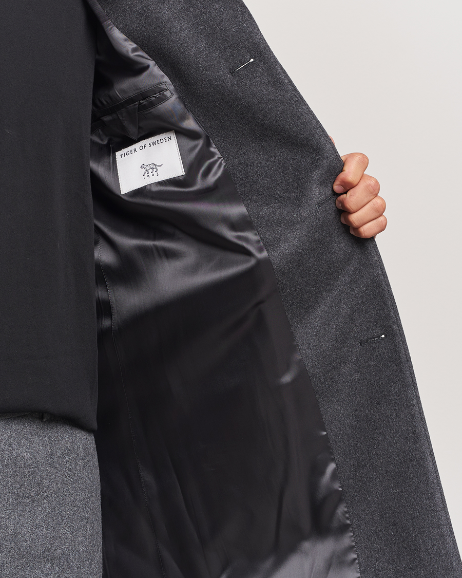 Homme | Manteaux Et Vestes | Tiger of Sweden | Finnan Wool/Cashmere Coat Grey Melange