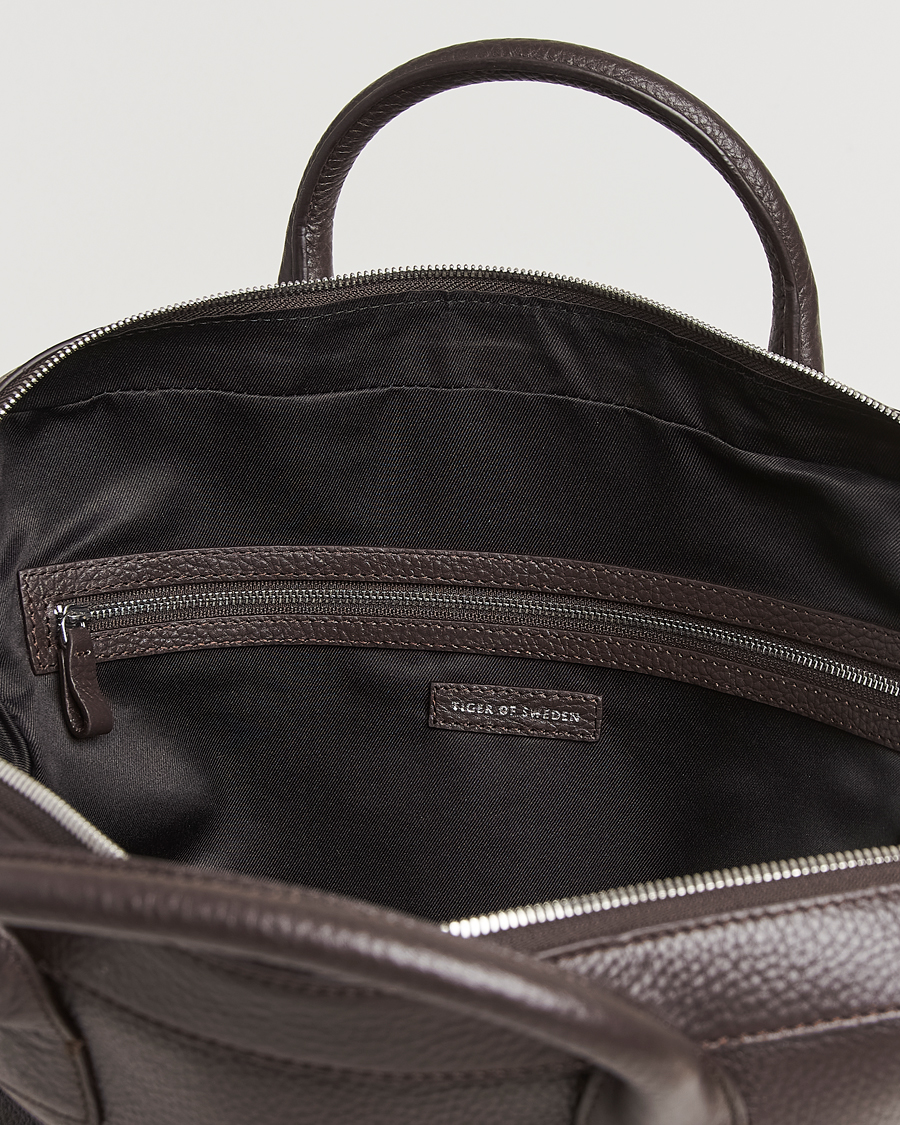 Homme | Tiger of Sweden Beckholmen Leather Briefcase Dark Brown | Tiger of Sweden | Beckholmen Leather Briefcase Dark Brown