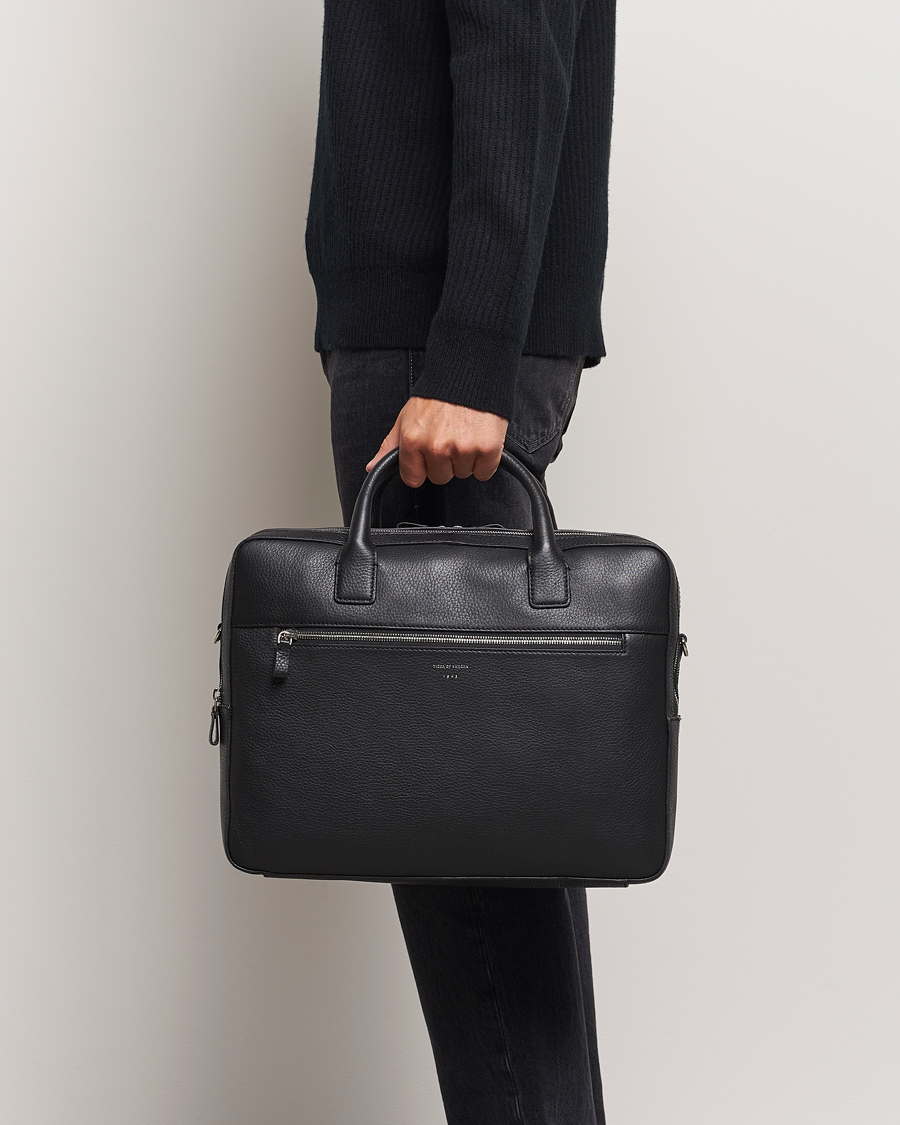 Homme | Tiger of Sweden Beridare Double Zip Leather Briefcase Black | Tiger of Sweden | Beridare Double Zip Leather Briefcase Black