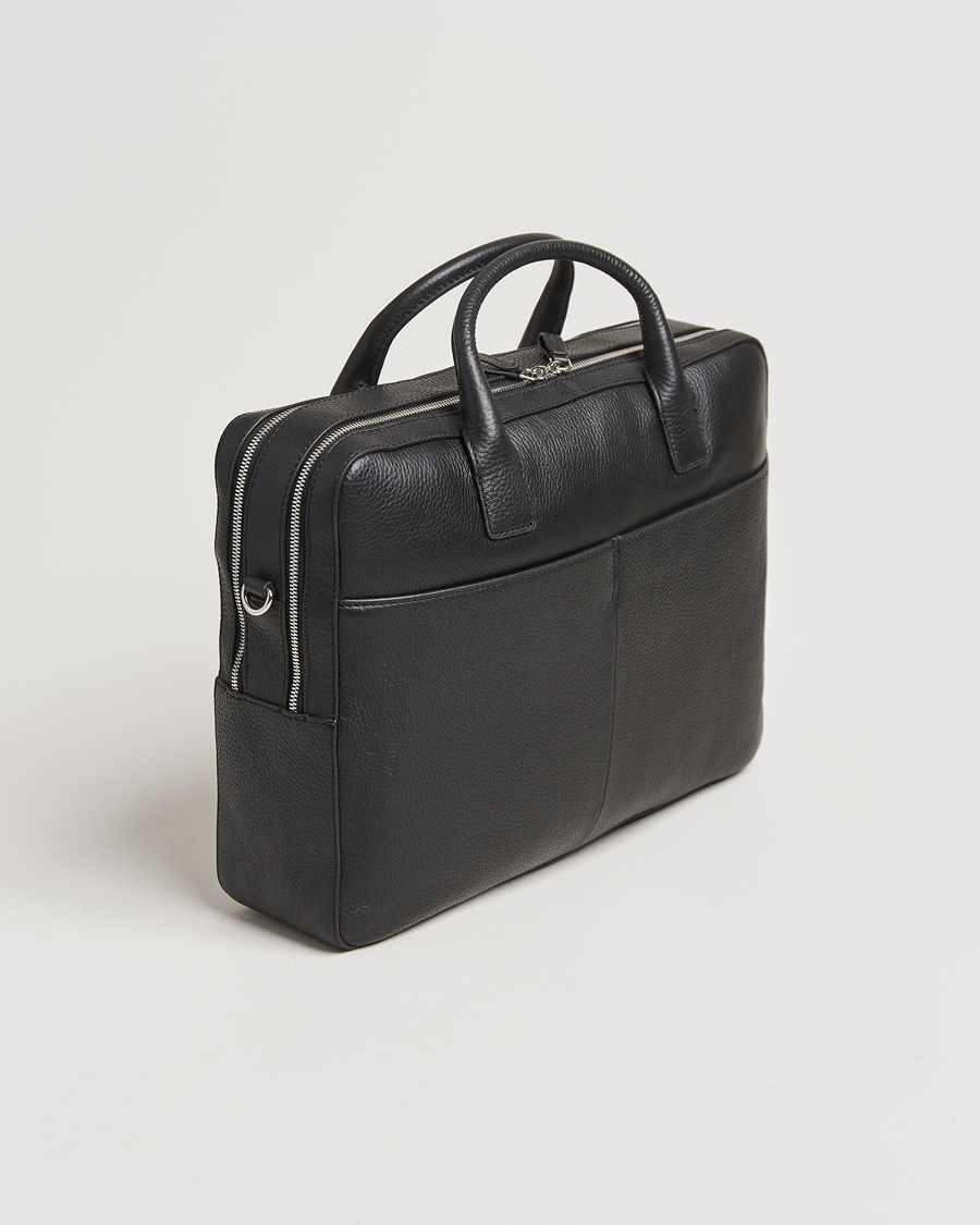 Homme | Tiger of Sweden Beridare Double Zip Leather Briefcase Black | Tiger of Sweden | Beridare Double Zip Leather Briefcase Black