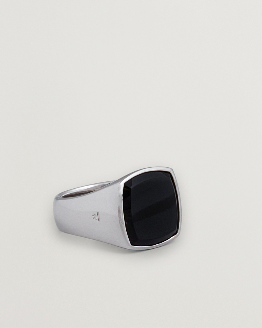 Homme | Bijoux | Tom Wood | Cushion Polished Black Onyx Ring Silver