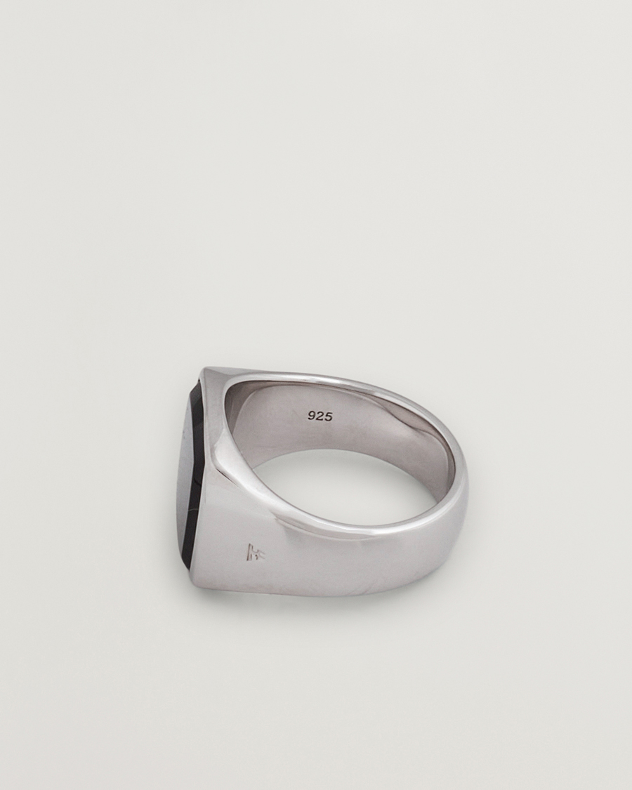 Homme | Bijoux | Tom Wood | Cushion Polished Black Onyx Ring Silver