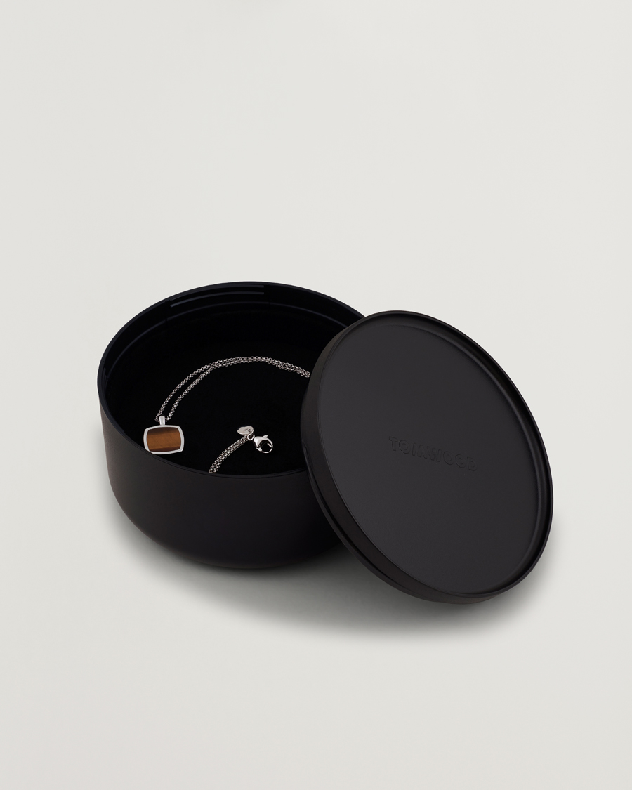 Homme | Bijoux | Tom Wood | Cushion Pendant Tiger Eye Silver