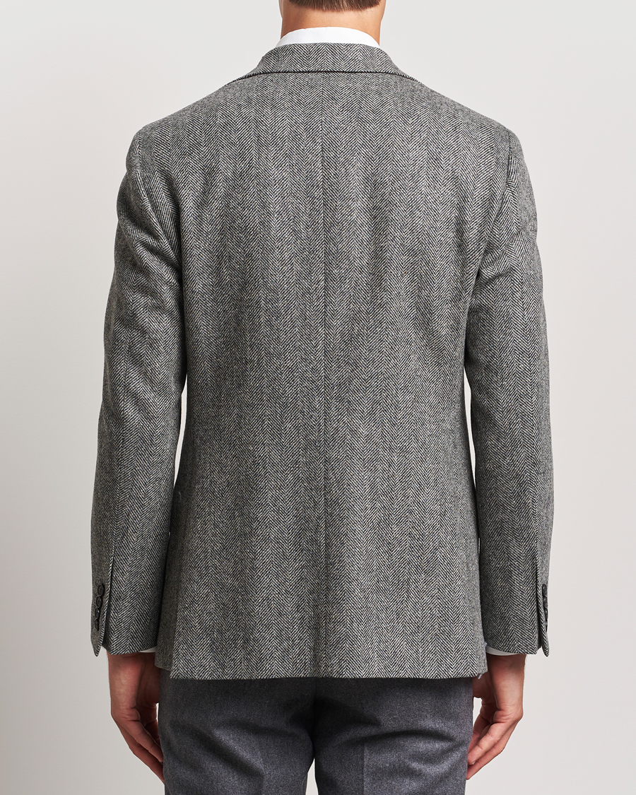 Homme | Blazers | Walker Slater | Edward Lambswool Herringbone Blazer Dark Grey