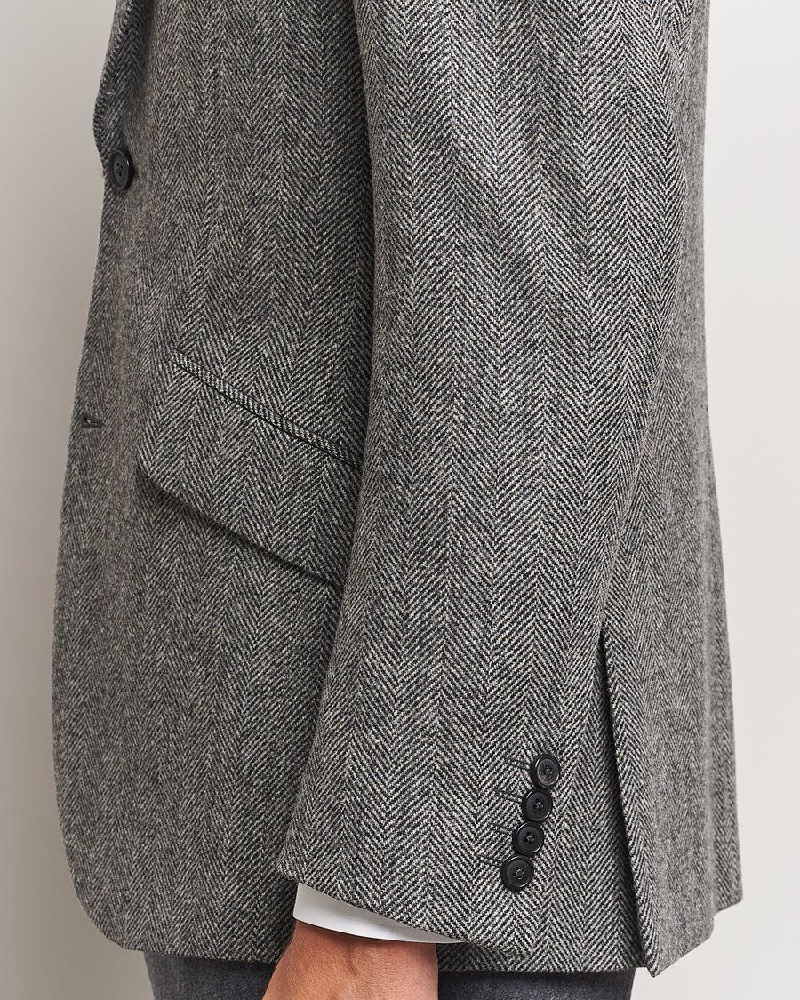 Homme | Blazers | Walker Slater | Edward Lambswool Herringbone Blazer Dark Grey