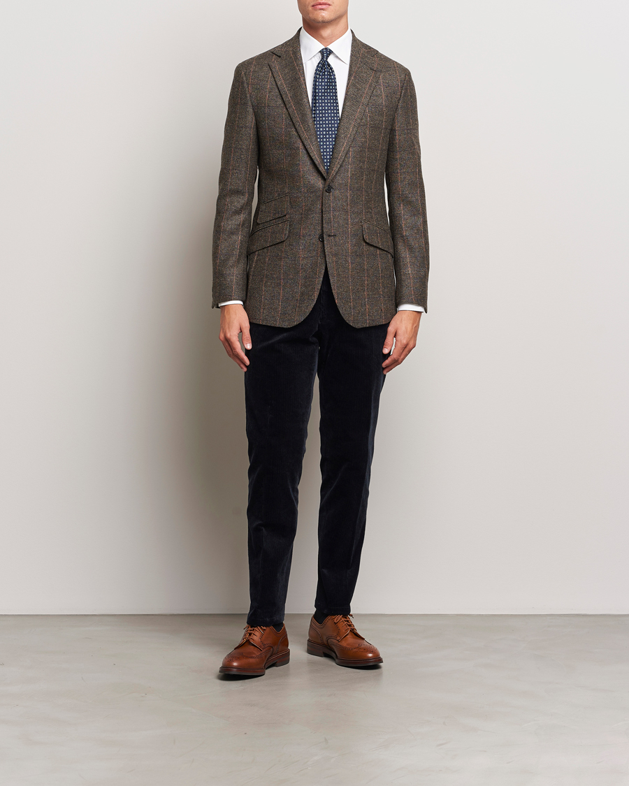 Homme | Blazers | Walker Slater | Edward Lambswool Windowpane Blazer Brown