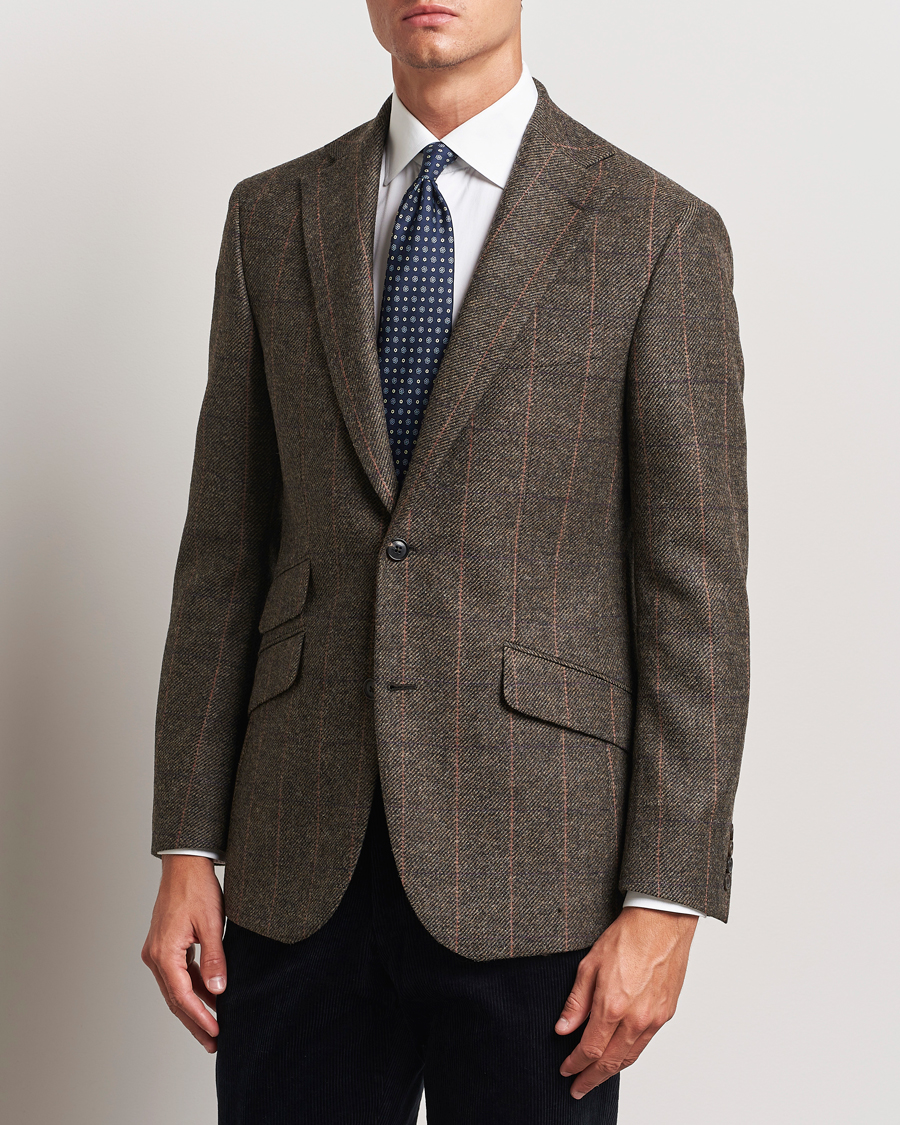 Homme | Blazers | Walker Slater | Edward Lambswool Windowpane Blazer Brown