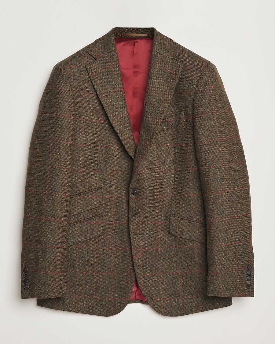 Homme | Blazers | Walker Slater | Edward Lambswool Windowpane Blazer Green