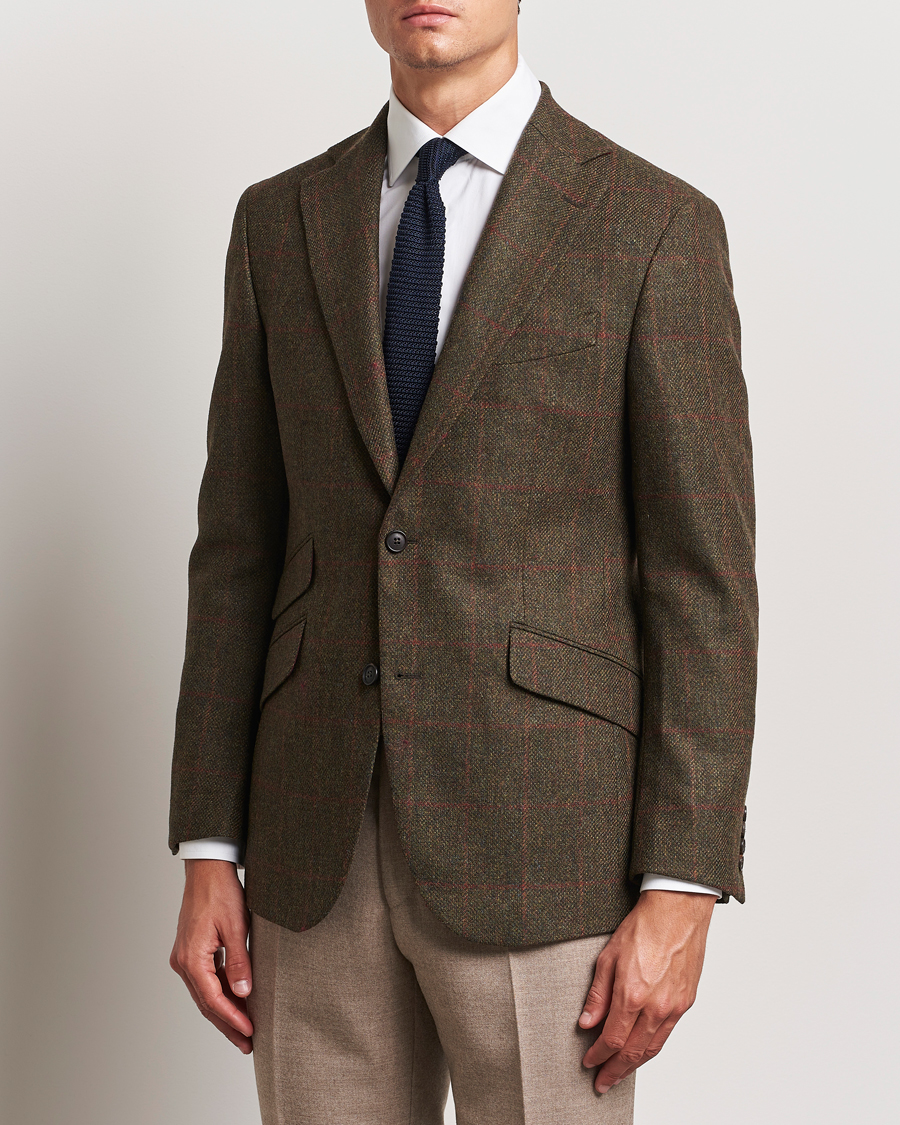 Homme | Blazers | Walker Slater | Edward Lambswool Windowpane Blazer Green