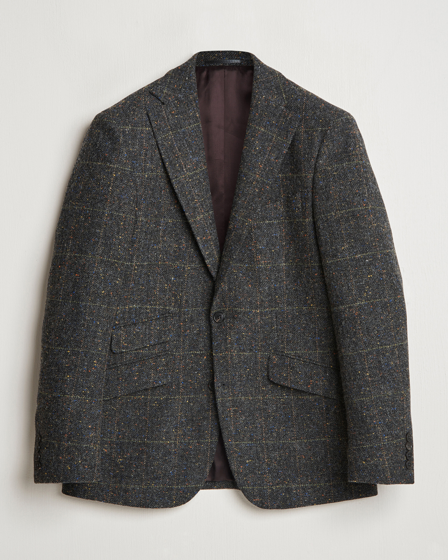 Homme | Blazers | Walker Slater | Edward Wool Donegal Windowpane Blazer Dark Grey