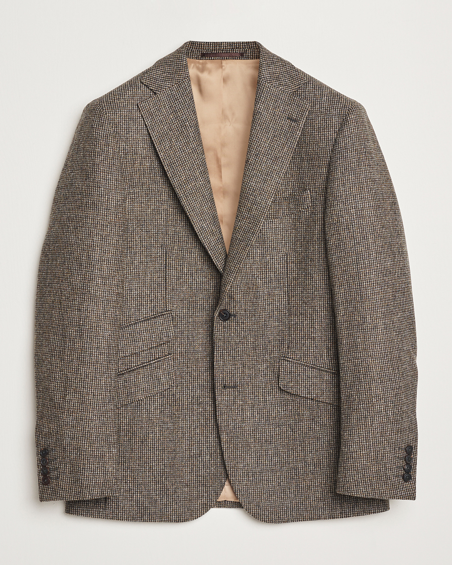 Homme | Blazers | Walker Slater | Edward Lambswool Pepita Blazer Brown