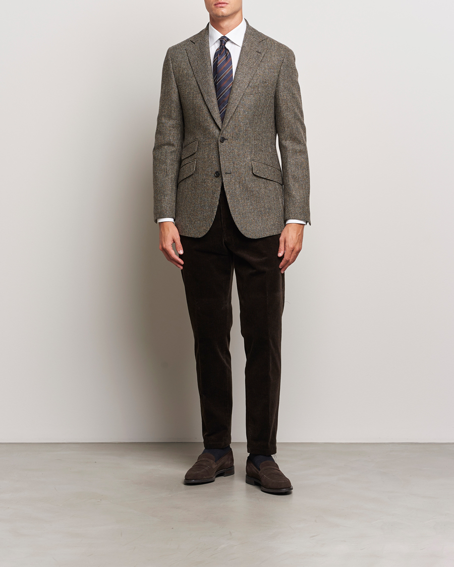 Homme | Blazers | Walker Slater | Edward Lambswool Pepita Blazer Brown