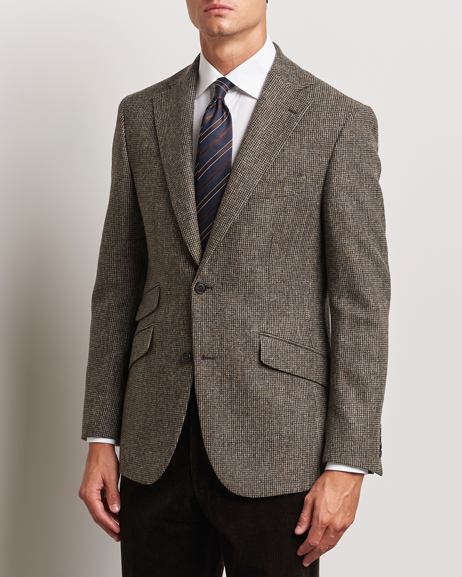 Homme | Blazers | Walker Slater | Edward Lambswool Pepita Blazer Brown