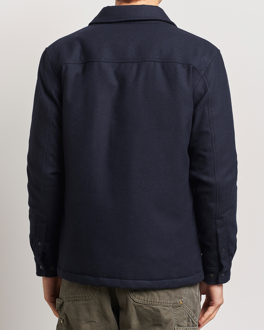 Homme | Manteaux Et Vestes | Woolrich | Alaskan Melton Wool Overshirt Melton Blue