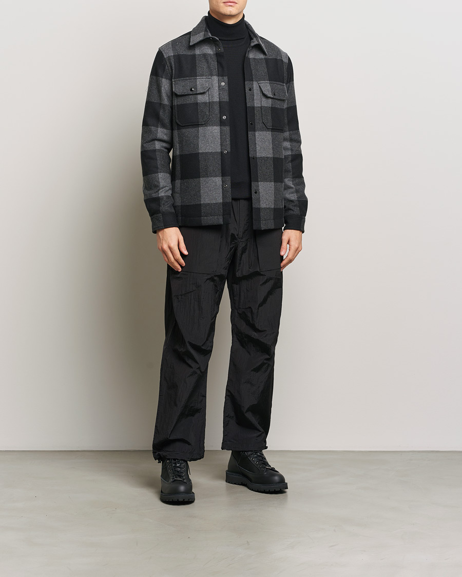 Homme | Manteaux Et Vestes | Woolrich | Alaskan Melton Wool Overshirt Charcoal Buffalo
