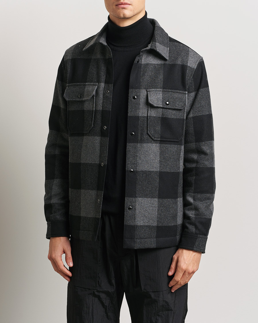 Homme | Manteaux Et Vestes | Woolrich | Alaskan Melton Wool Overshirt Charcoal Buffalo