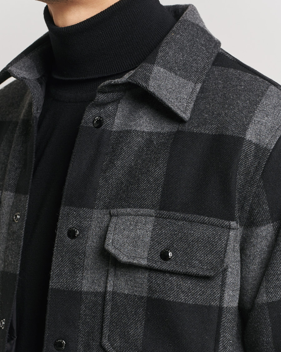 Homme | Manteaux Et Vestes | Woolrich | Alaskan Melton Wool Overshirt Charcoal Buffalo