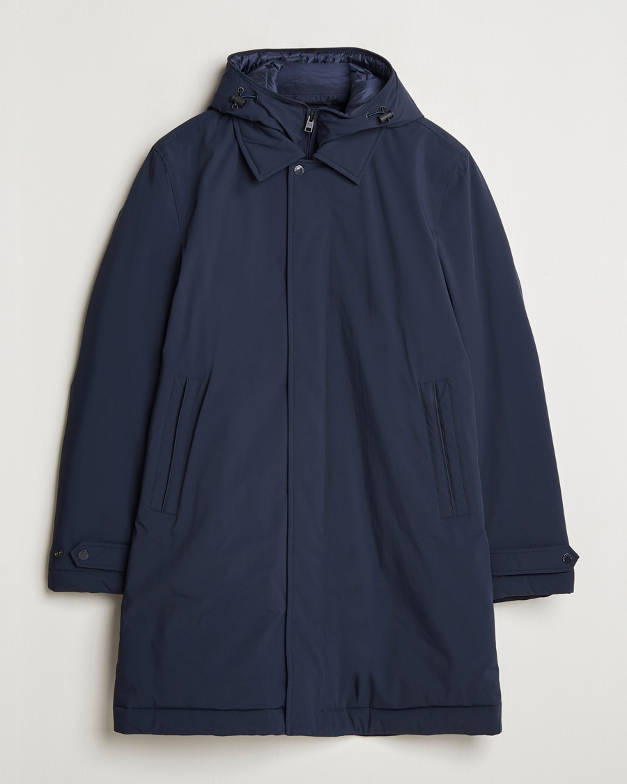 Homme | Manteaux Et Vestes | Woolrich | Stretch 2 in 1 Padded Waterproof Carcoat Melton Blue