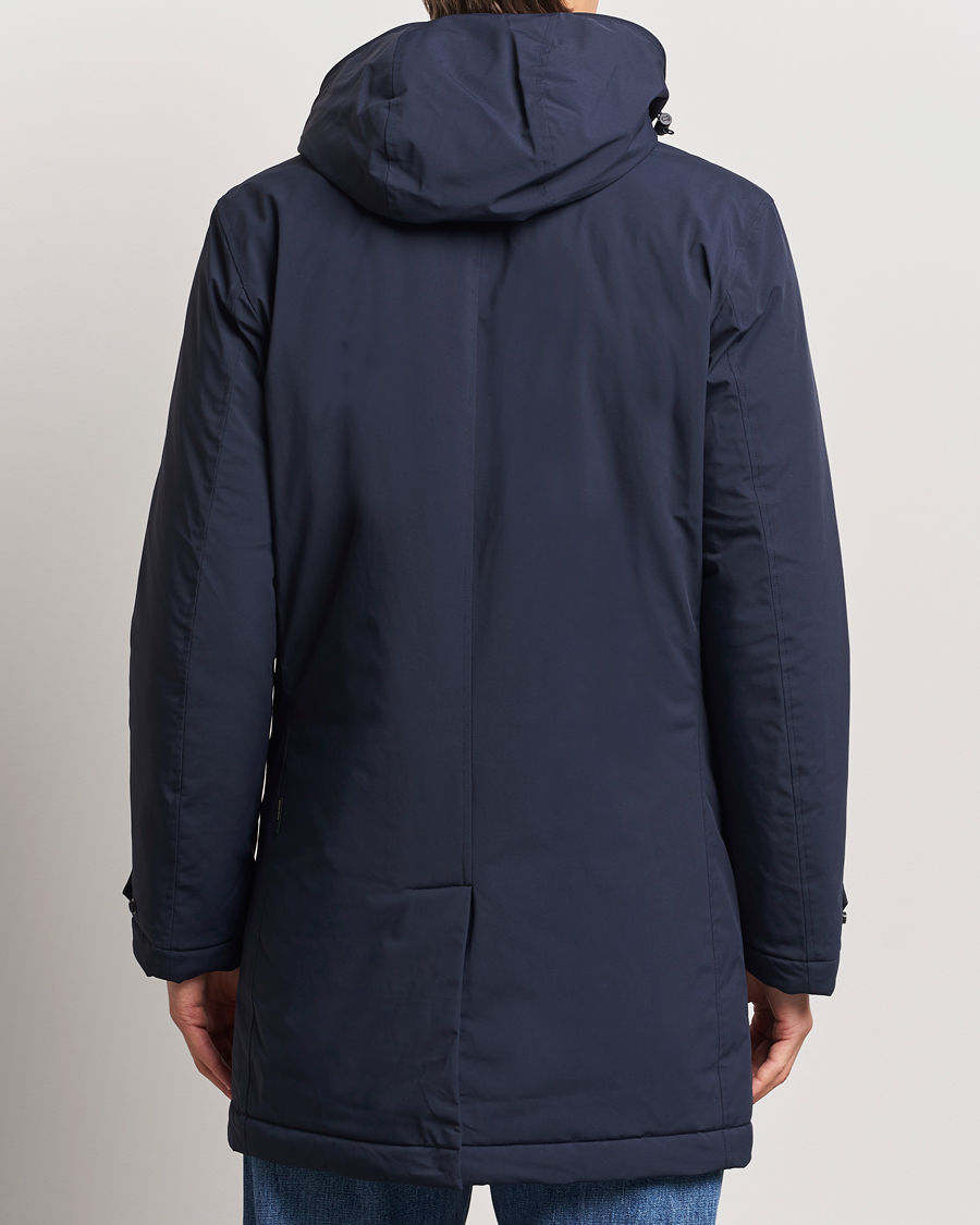 Homme | Manteaux Et Vestes | Woolrich | Stretch 2 in 1 Padded Waterproof Carcoat Melton Blue