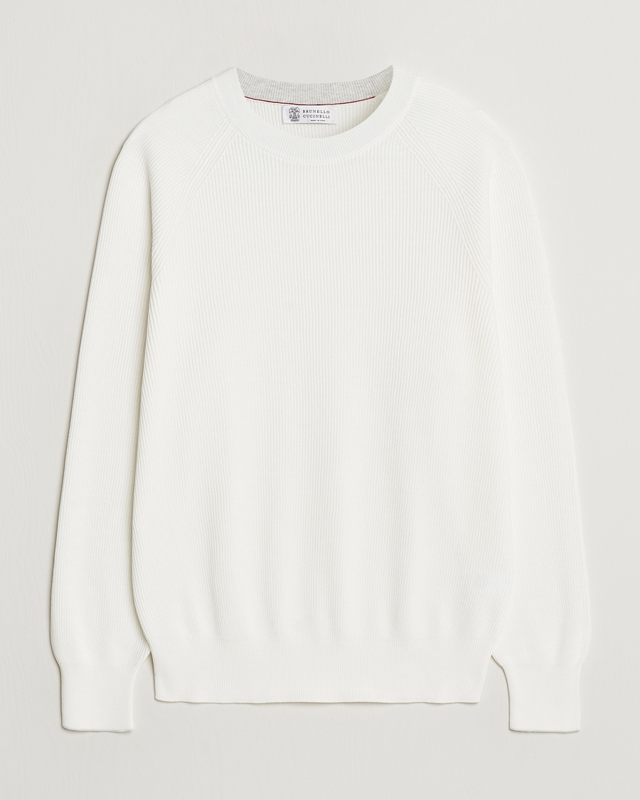 Homme | Pulls Et Tricots | Brunello Cucinelli | Cotton Rib Crew Neck Panama