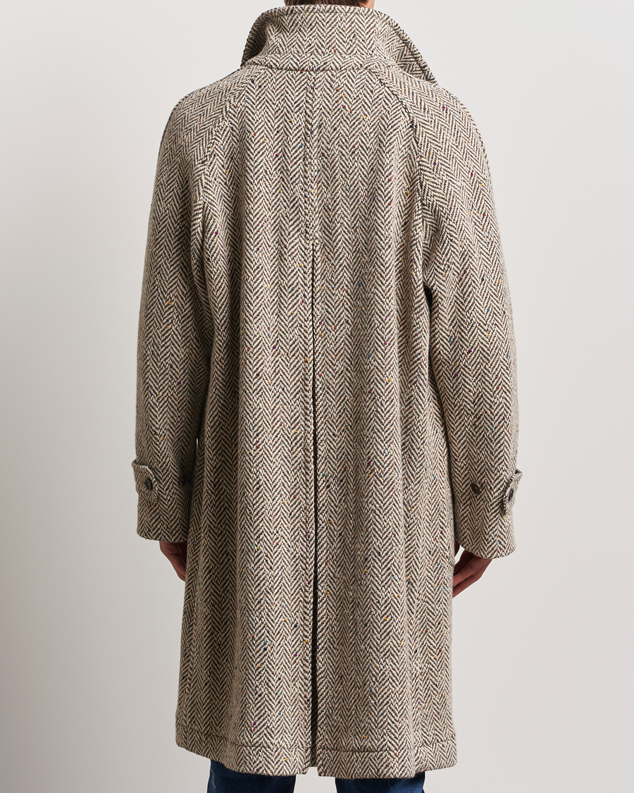 Homme | Manteaux Et Vestes | Drake's | Herringbone Tweed Raglan Coat Oat Fleck
