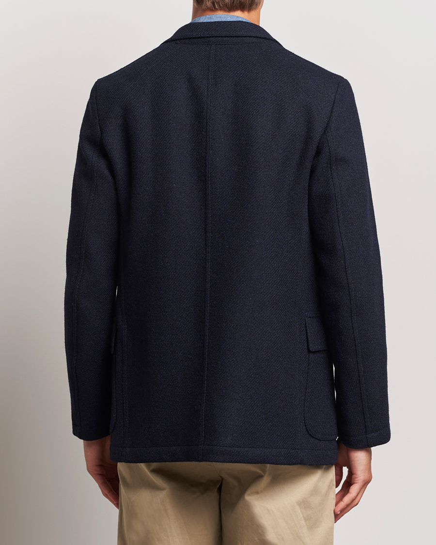 Homme | Blazers | Drake's | MKVII Harris Tweed Blazer Navy