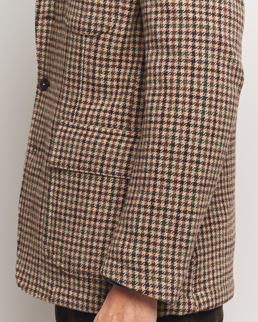 Homme | Blazers | Drake's | MKVII Gun Check Tweed Blazer Brown