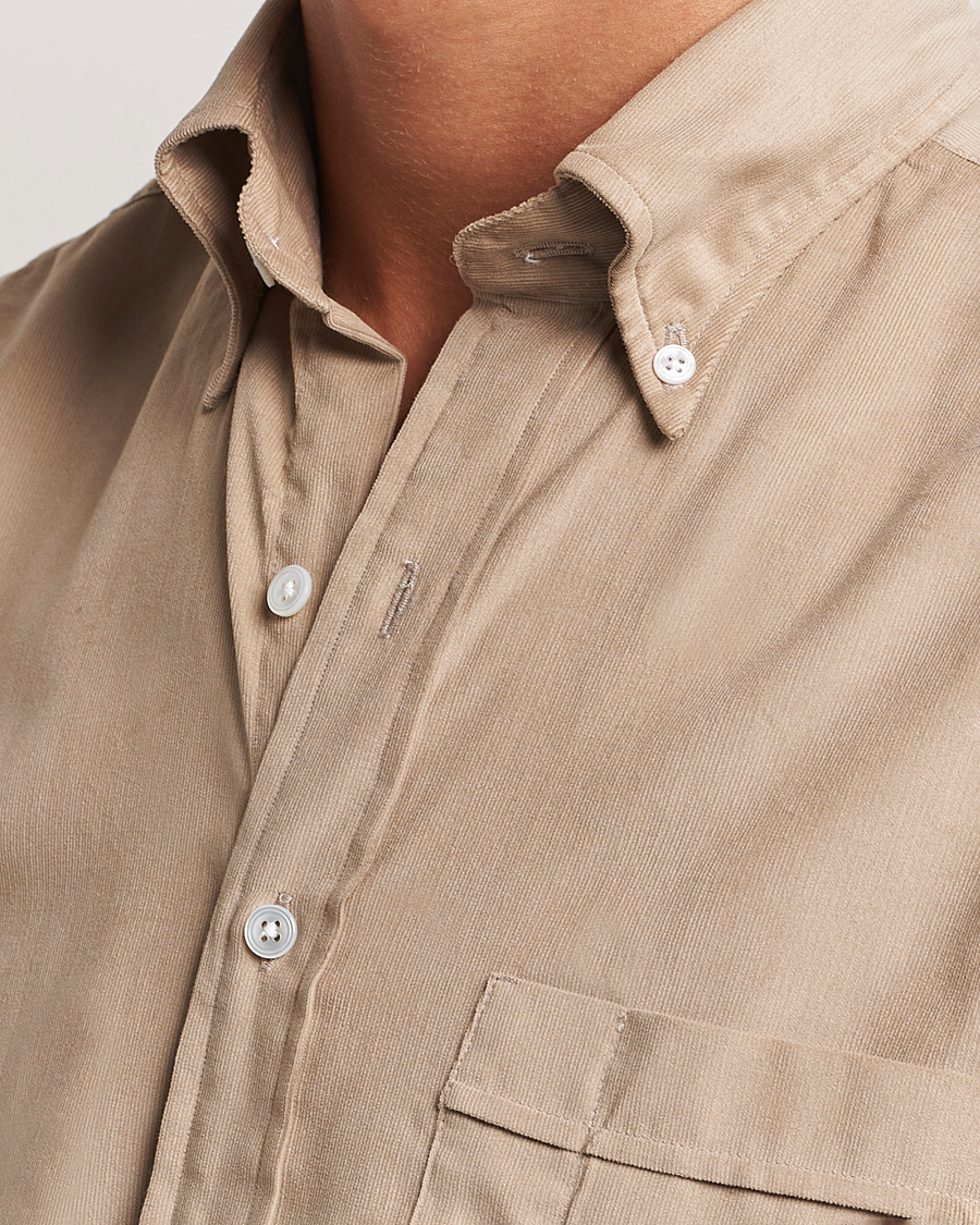 Homme | Chemises | Drake's | Button Down Corduroy Shirt Ecru