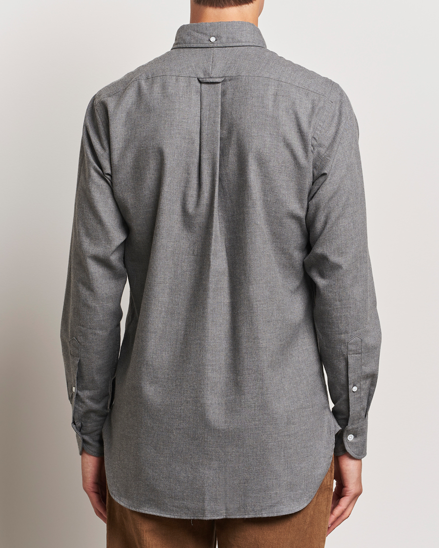 Homme | Chemises | Drake's | Button Down Flannel Shirt Grey