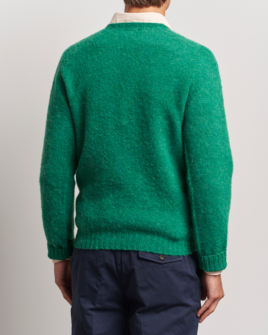 Homme | Pulls Et Tricots | Drake's | Brushed Shetland Crew Pixie Green