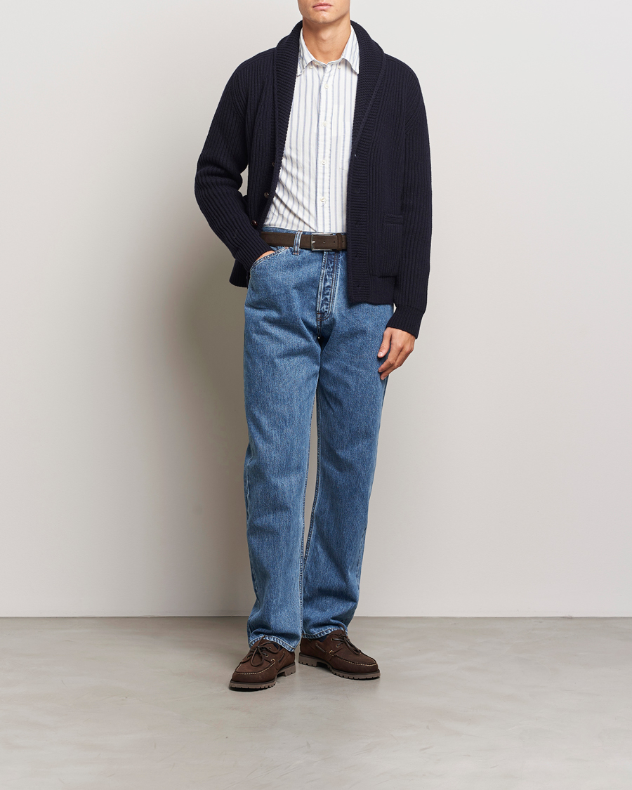 Homme | Pulls Et Tricots | Drake's | Lambswool 6-Ply Shawl Collar Cardigan Navy