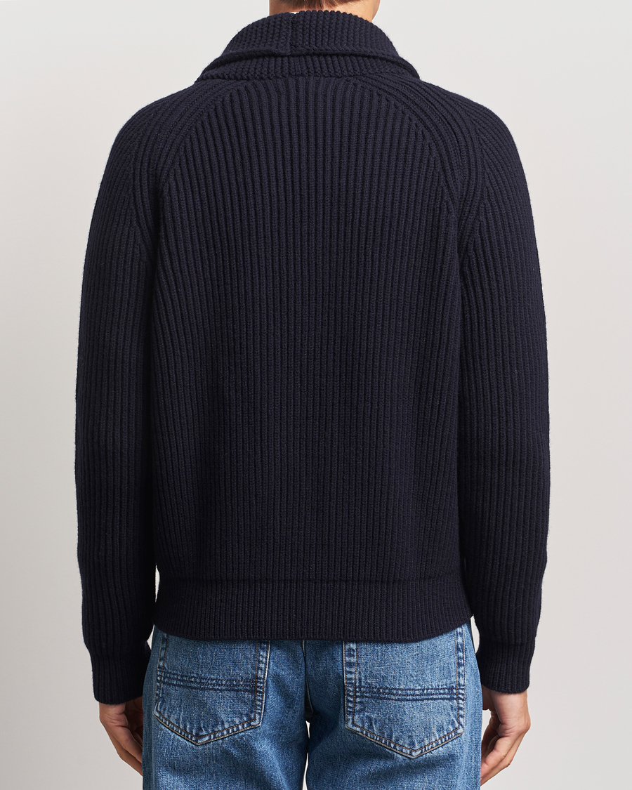 Homme | Pulls Et Tricots | Drake's | Lambswool 6-Ply Shawl Collar Cardigan Navy