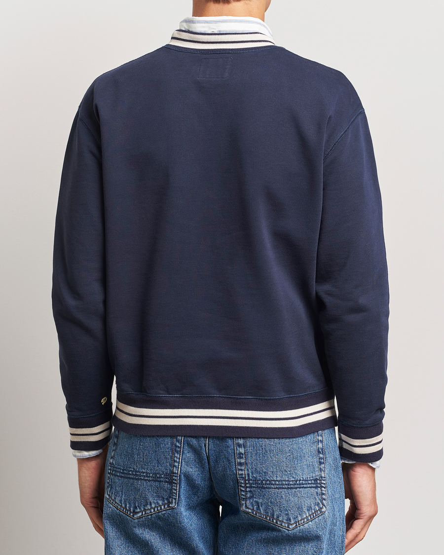 Homme | Pulls Et Tricots | Drake's | Striped Rib Sweatshirt Navy