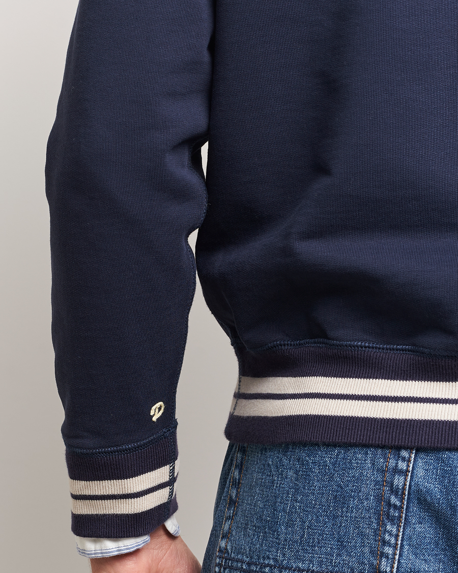 Homme | Pulls Et Tricots | Drake's | Striped Rib Sweatshirt Navy
