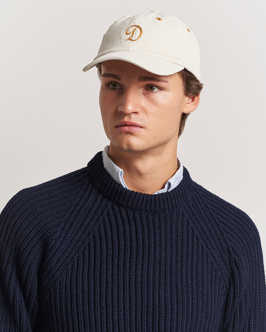 Homme | Drake's D'Capital Embroidery Cord Cap Ecru | Drake's | D'Capital Embroidery Cord Cap Ecru
