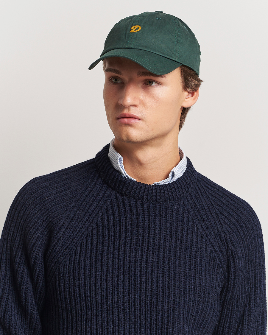 Homme | Drake's Waxed Herringbone Cap Bottle Green | Drake's | Waxed Herringbone Cap Bottle Green