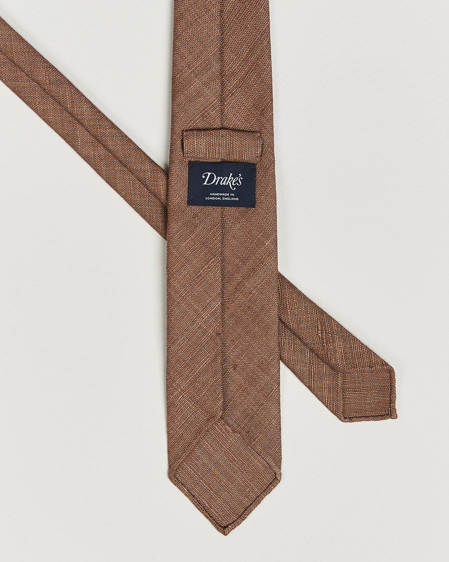 Homme | Cravates | Drake's | Drake'sSilk Tussah Handrolled TieCoffee