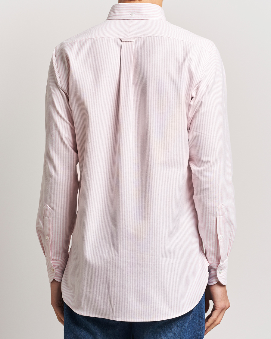 Homme | Chemises | Drake's | Striped Button Down Oxford Shirt Pink