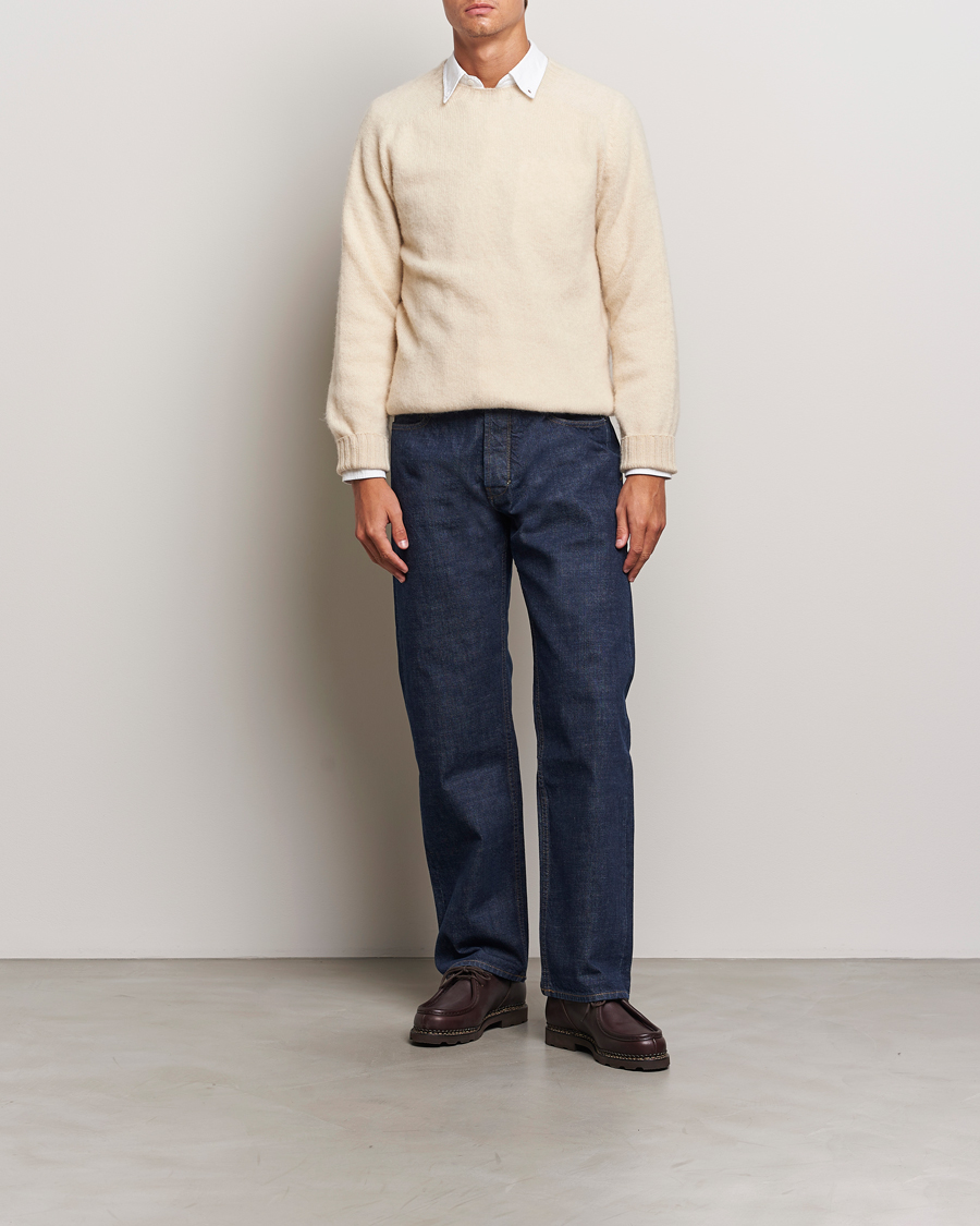 Homme | Pulls Et Tricots | Drake's | Brushed Shetland Crew Ecru