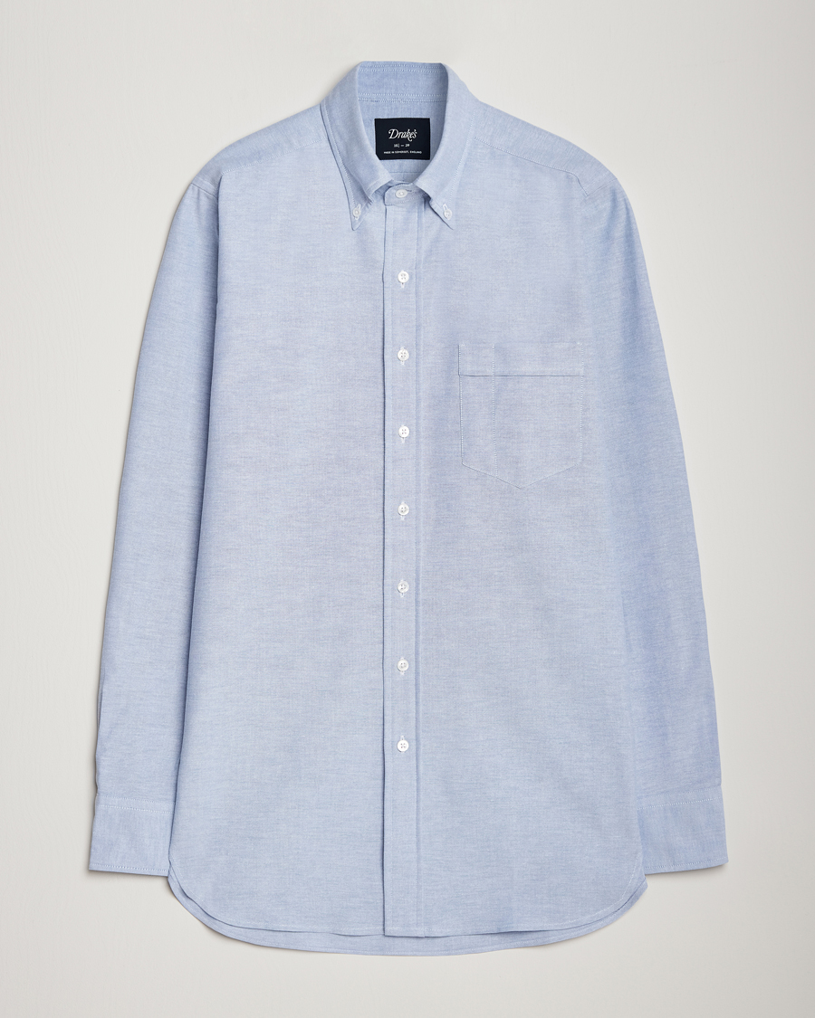 Homme | Chemises | Drake's | Button Down Oxford Shirt Blue