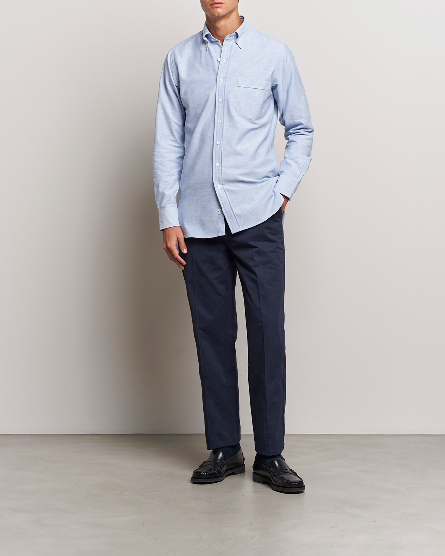 Homme | Chemises | Drake's | Button Down Oxford Shirt Blue