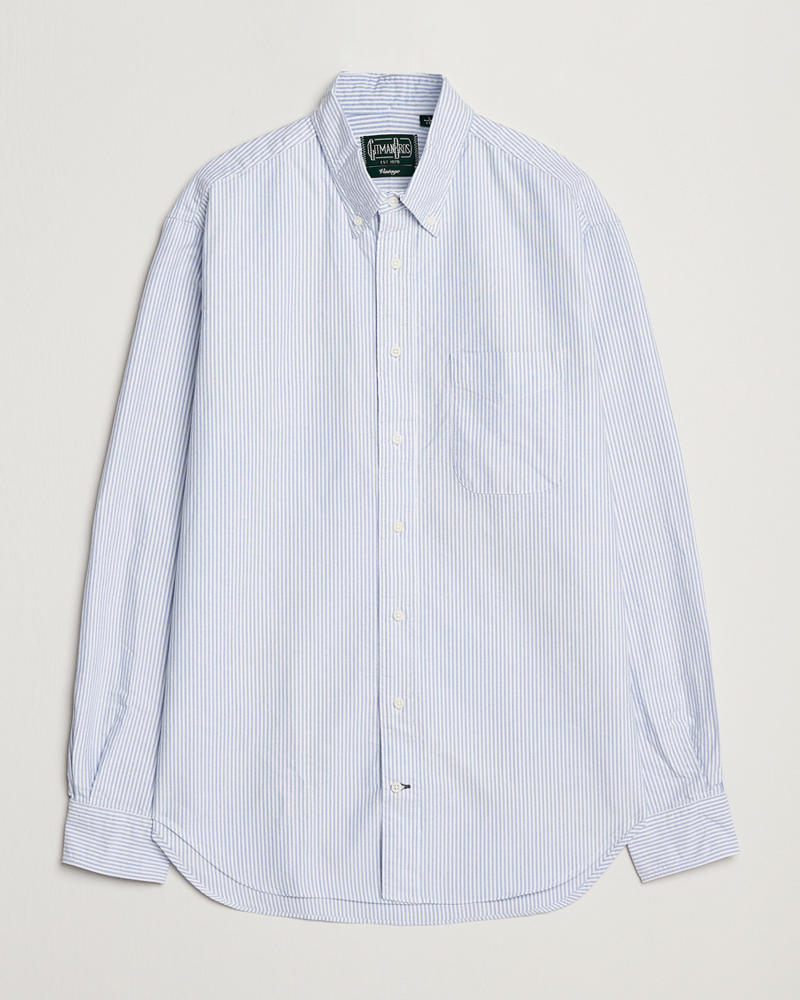 Homme | Chemises | Gitman Vintage | Button Down Striped Oxford Shirt Light Blue