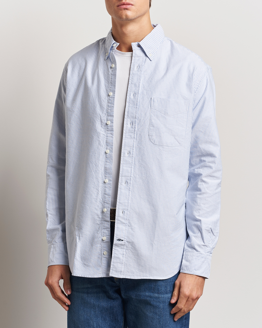 Homme | Chemises | Gitman Vintage | Button Down Striped Oxford Shirt Light Blue