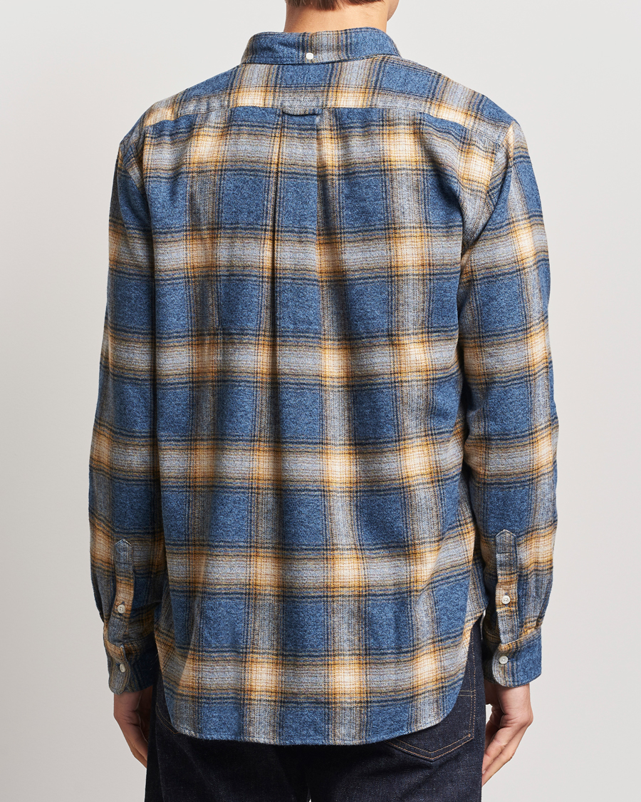 Homme | Chemises | Gitman Vintage | Button Down Brushed Flannel Shirt Blue Check