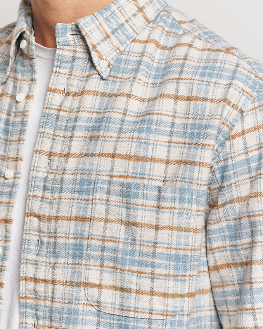 Homme | Chemises | Gitman Vintage | Button Down Heavy Flannel Shirt Ivory Check