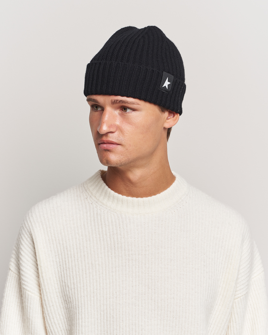 Homme | Golden Goose Rib Wool Beanie Black | Golden Goose | Rib Wool Beanie Black