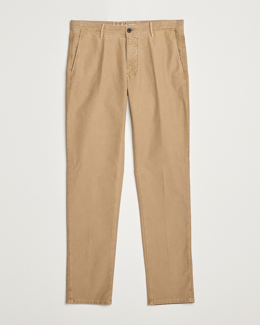 Homme | Pantalons | Incotex | Slim Fit Garment Dyed Slacks Beige