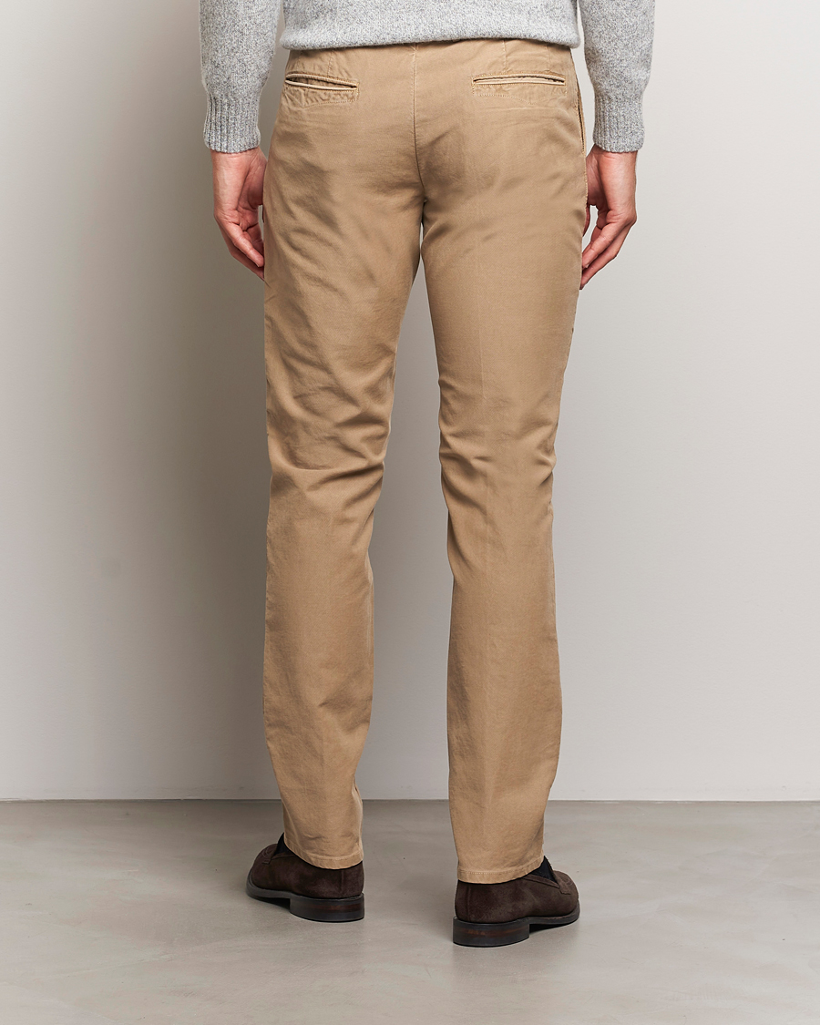 Homme | Pantalons | Incotex | Slim Fit Garment Dyed Slacks Beige