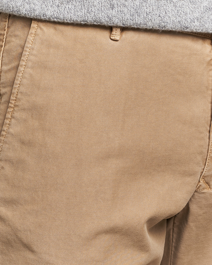 Homme | Pantalons | Incotex | Slim Fit Garment Dyed Slacks Beige